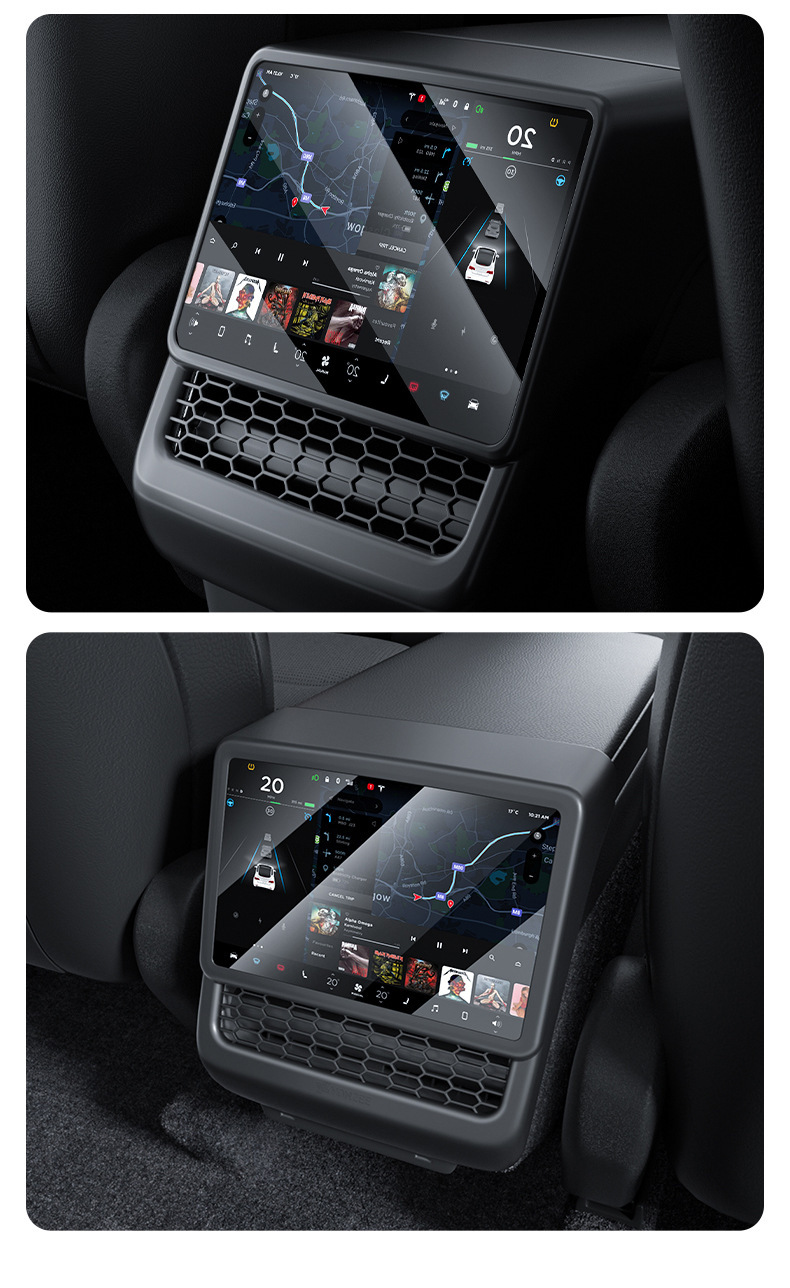 Suitable for Tesla's New Version of Model 3/Y/Yl Central Control Screen Tempered Film Rear Row Protective Film Frame