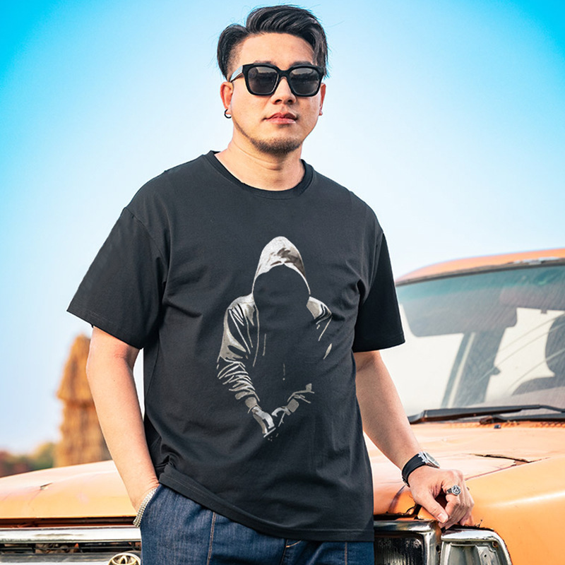 Oversized 200.00kg plus size Men's Fat Guy Casual Round Neck Short-sleeved T-shirt Special Body Loose Fashionable Fat Man Half-sleeved 11XL