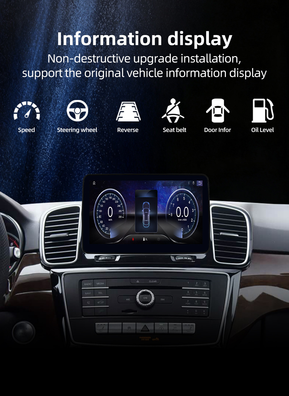 Central control large screen car navigation suitable for Mercedes-Benz GLE W166 GLS X166 2015-2019 carplay
