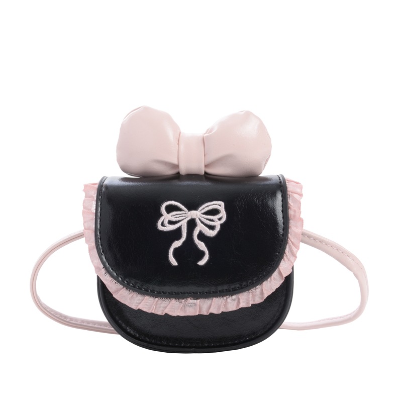 Mochila de moda extranjera de arco de niñas, mini lindos mochilas de bebé, bolsas de encaje dulces para niños