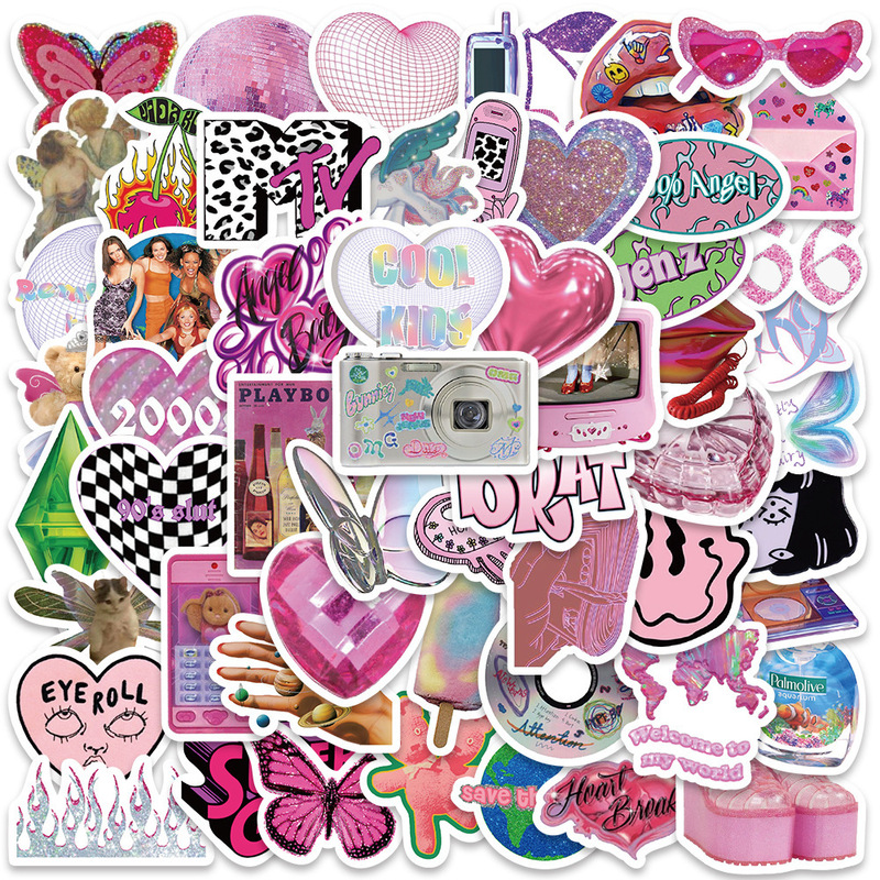 58 European and American Retro Ins Stickers Mobile Phone Case Helmet Refrigerator Computer Luggage Sticker Sticker Y2K 58 European and American Retro Ins Stickers Mobile Phone Case Helmet Refrigerator Computer Luggage Sticker Sticker Y2K