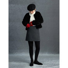 时简 时尚轮廓 挺括舒适呢料剪裁半身裙冬季复合保暖高腰裙62639