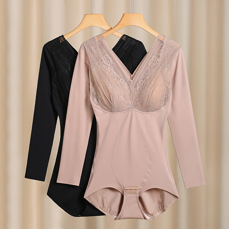 Long-Sleeved One-Piece Shapewear, Tummy-Tightening, Waist-Slimming, Belly-Slimming, Body-Shaping Clothing, Autumn and Winter Bra-Free Shapewear Long-Sleeved One-Piece Shapewear, Tummy-Tightening, Waist-Slimming, Belly-Slimming, Body-Shaping Clothing, Autumn and Winter Bra-Free Shapewear
