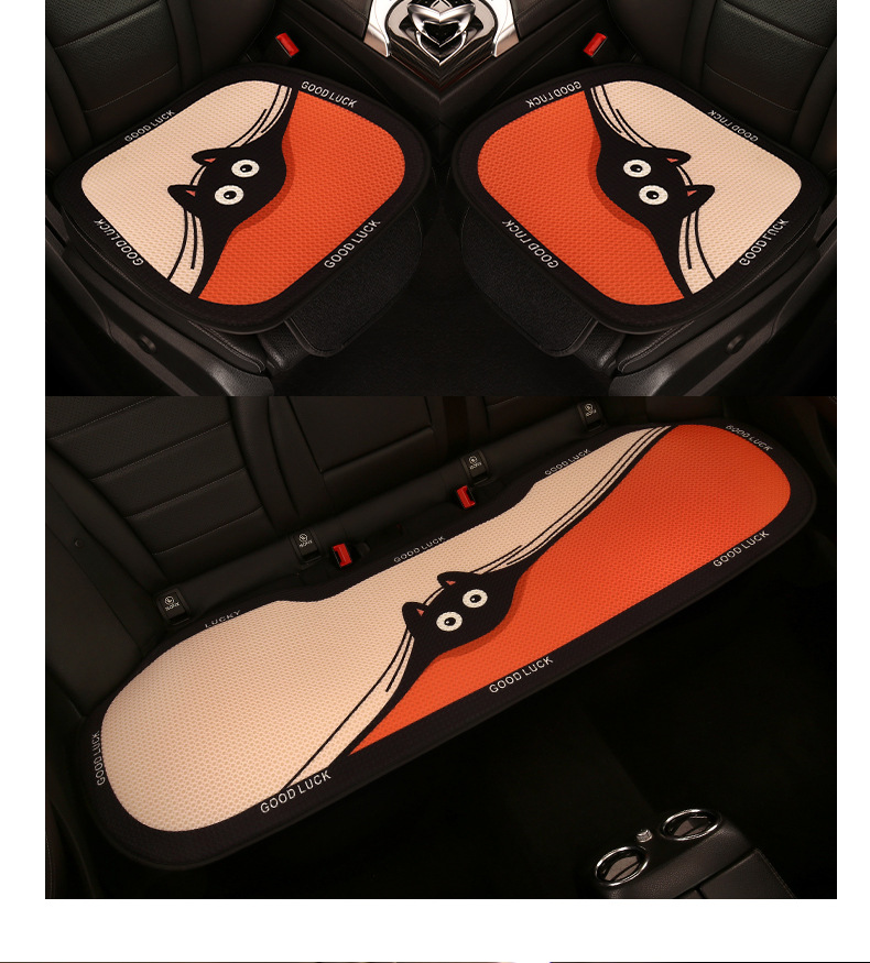 Cartoon cute women's four seasons universal breathable car cushion personalized Kitten Cat series Single piece cushion