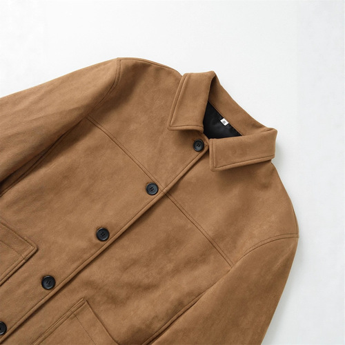 European and American style women's clothing fashion trend temperament leather lapel single-breasted long-sleeved jacket outer