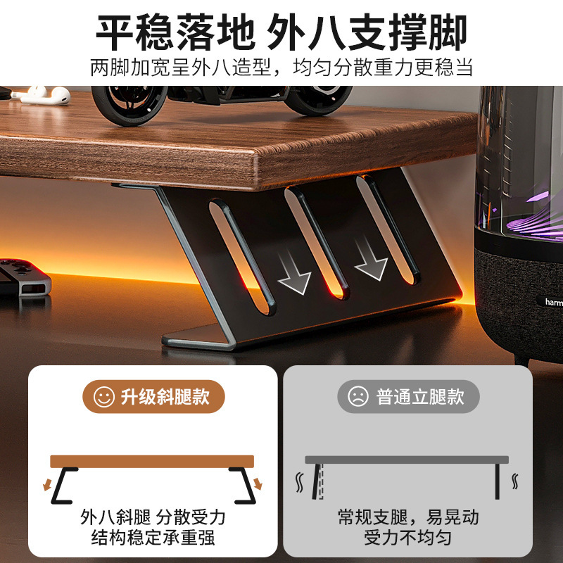 Estante de aumento de pantalla Estante de escritorio para computadora de escritorio Estante de almacenamiento de sala de juegos multifuncional con tablero de agujero de hierro forjado multicapa