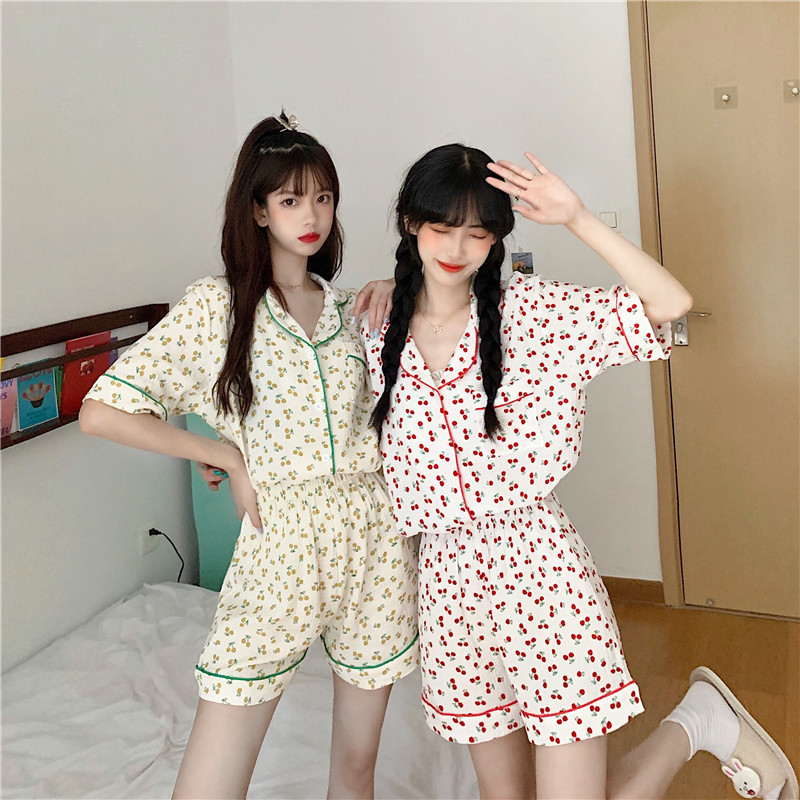 2021 summer new cherry girlfriend pajama...