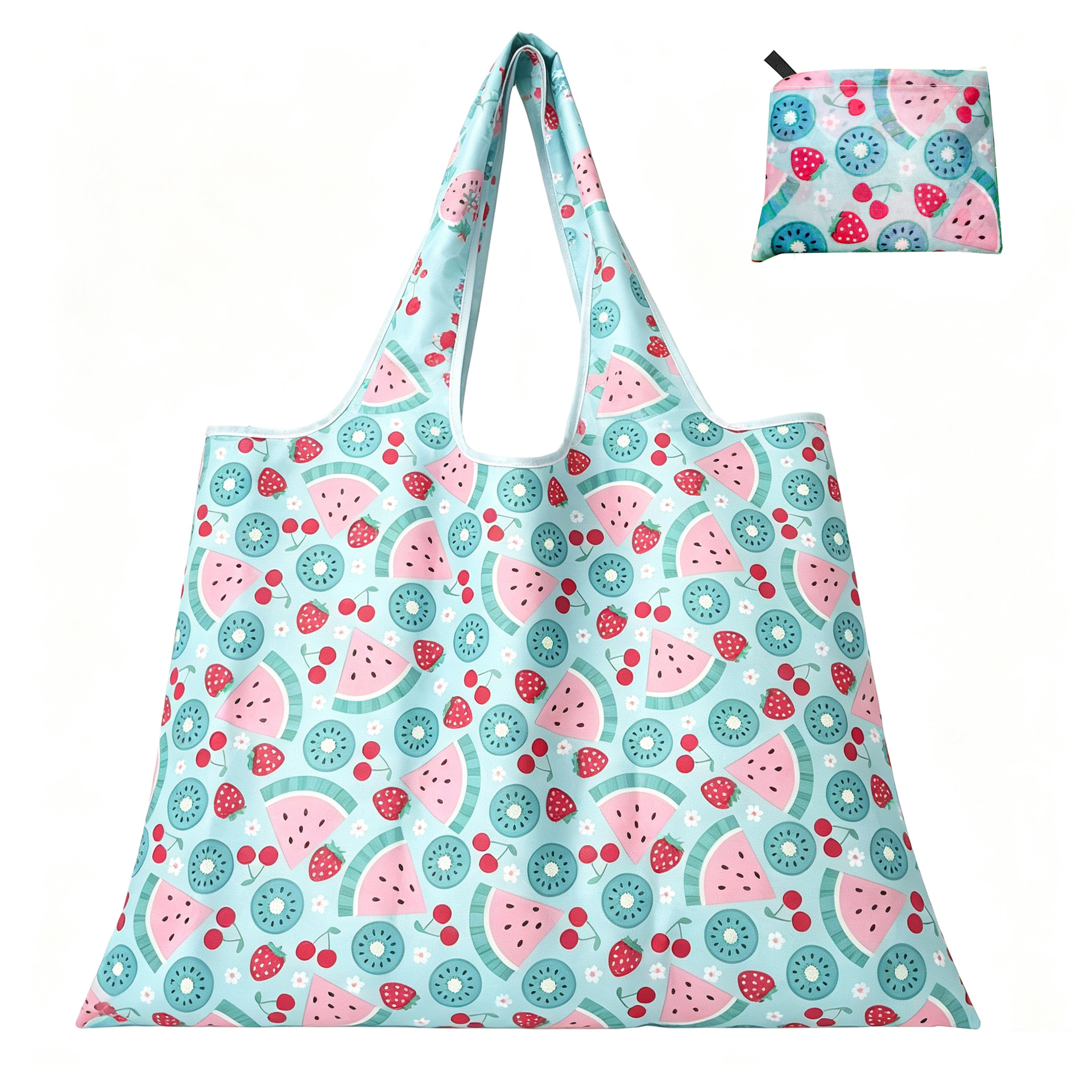 Nueva bolsa de compras plegable de gran capacidad en stock bolsa plegable de Protección Ambiental bolsa de almacenamiento portátil de impresión portátil creativa image 21