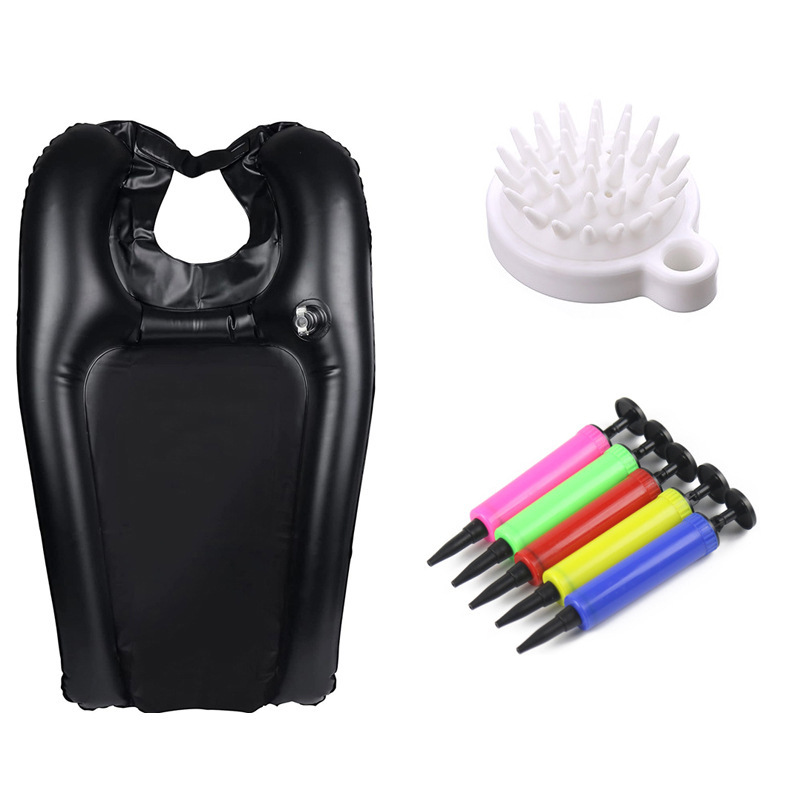 샴푸 트로프 + 펌프 + 둥근 흰색 빗