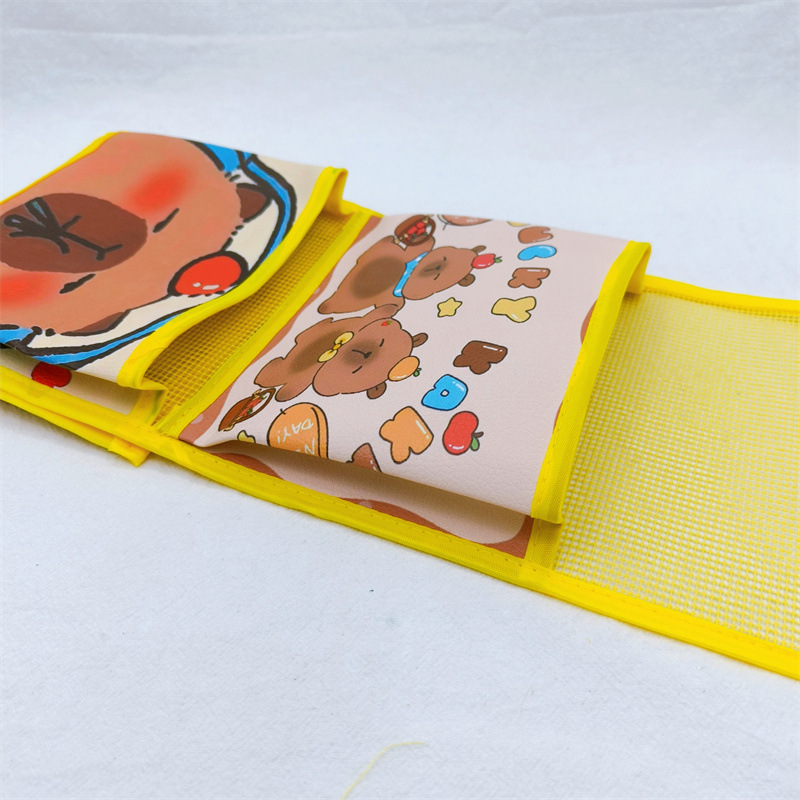 캐릭터 3칸 벽걸이 수납포켓 문뒤 소품 정리함 17x52cm
