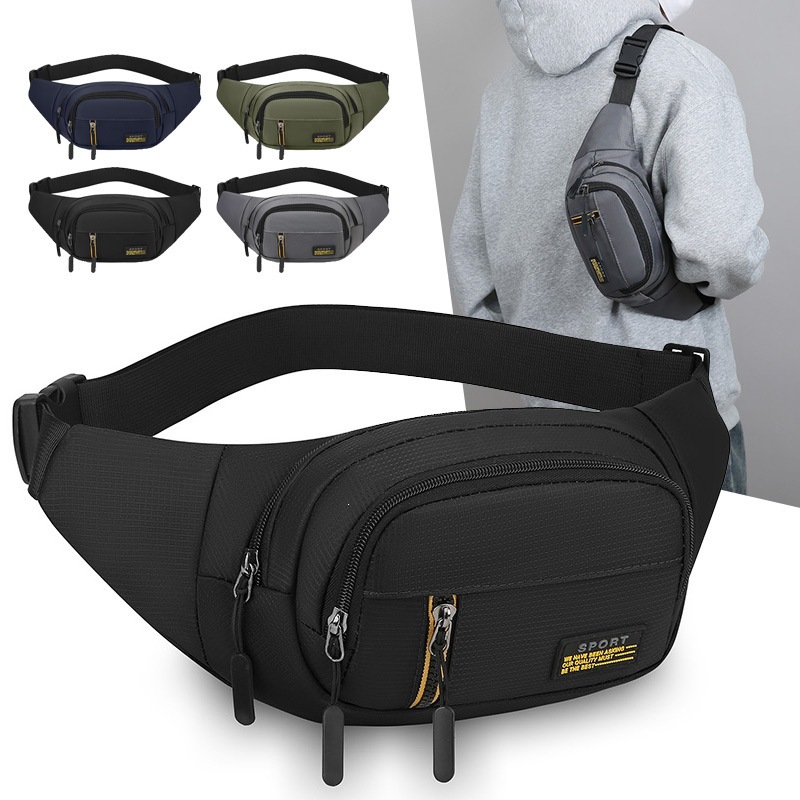 Cross-Border New Multi-Functional Men's Chest Bag, Outdoor Sports Cross-Body Backpack, Lightweight, Large-Capacity, Portable Chest Bag Wholesale