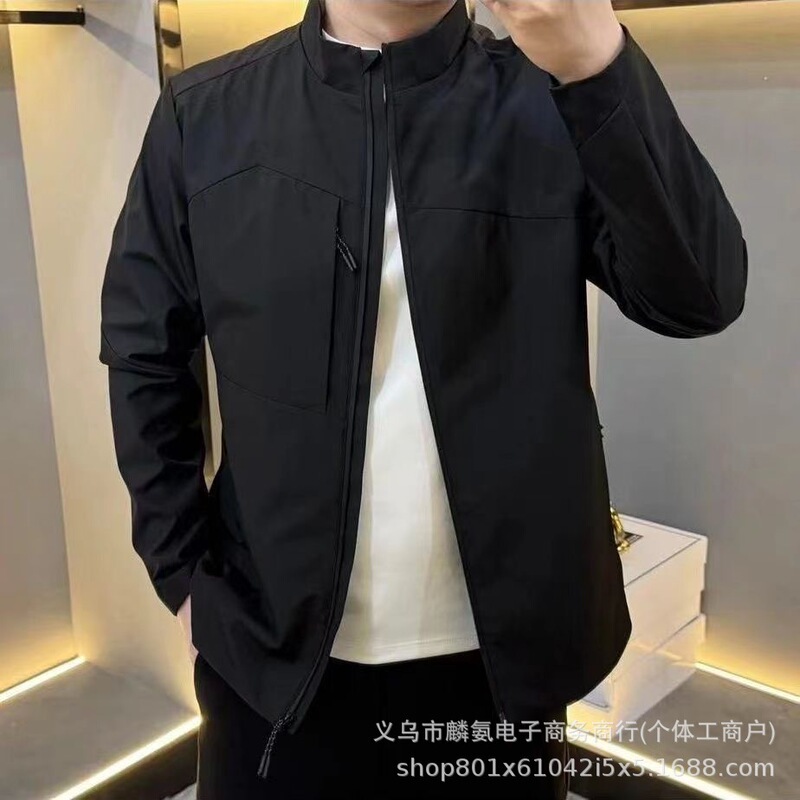 2026 Spring and Autumn New Outdoor Men's Jacket, Business Casual Fashion Stand-up Collar Coat, Versatile Windproof Jacket