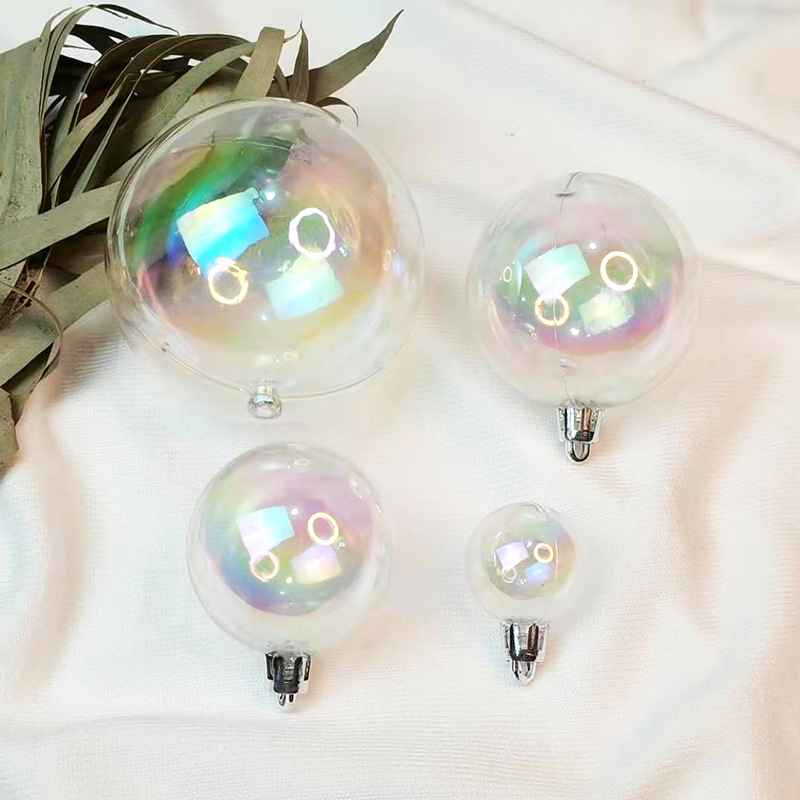 幻彩クリスマスボール七彩透明クリスマス装飾ボールPETクリスマスツリーペンダント誕生日パーティー装飾ボール|undefined