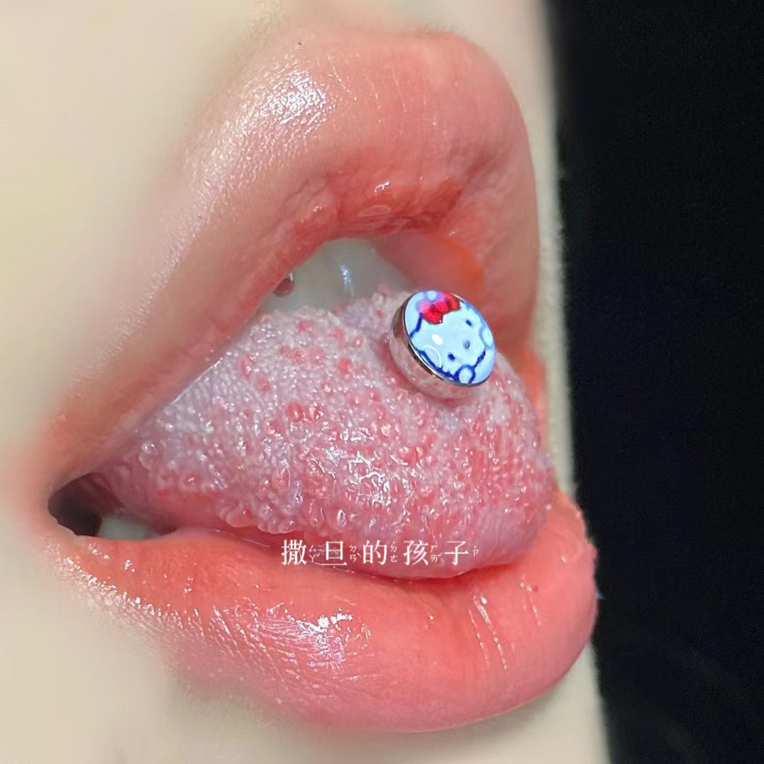 Labret stud lip piercing jewelry styling detail