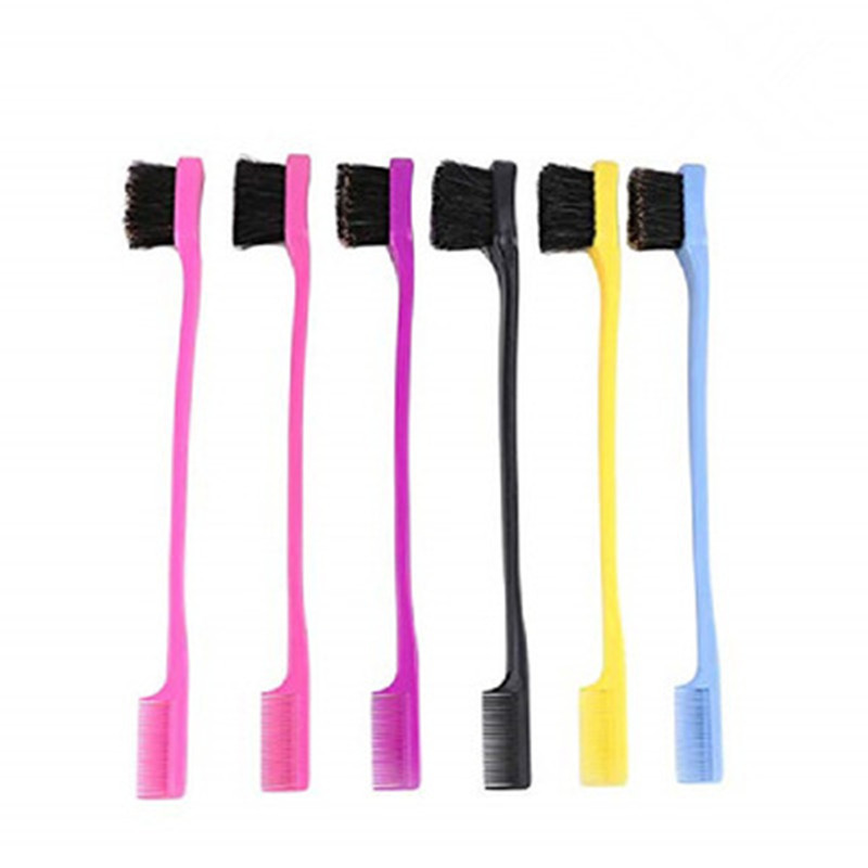 Multifunctional Makeup Brush Beauty Double-headed Brushing Eyebrow Brush with Printable logo Hairdressing Beauty Brush pp Silk