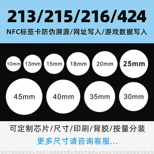 Nfc215 213 216 424Dna Aes Anti-Counterfeiting Label Small White Card Coin Card Coin Card Patrol Point Tag