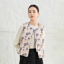 鑫阁唐装女中国风中式马甲上衣复古盘扣缎面背心气质明缓轻奢外套