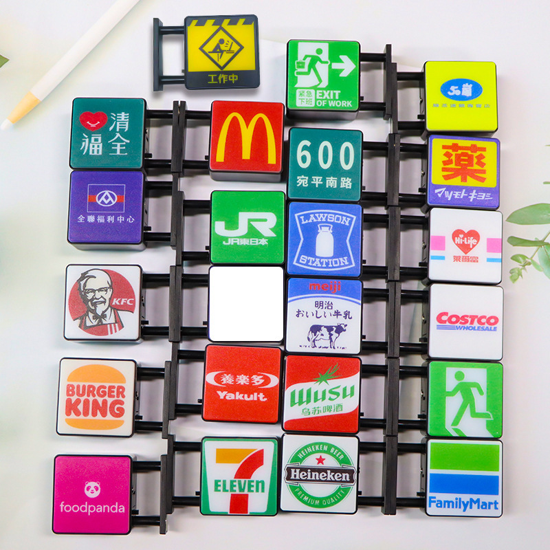 Simulated Taiwan Small Light Sign Fridge Magnet, DIY Logo Pattern Luminous Electronic Light Pendant, Bag Accessory