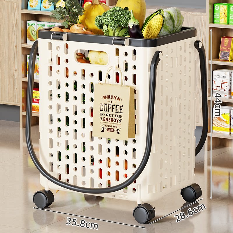 Carrito de Compras Plegable Portátil de PP de Alta Resistencia, Silencioso, para Hogar y Supermercado image 7