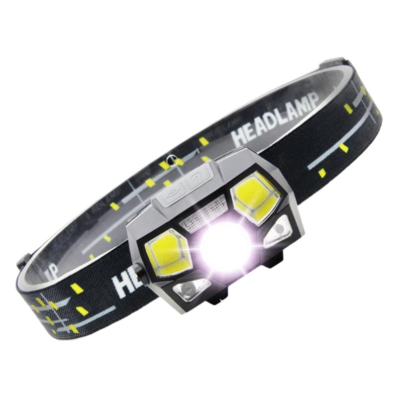 Nuevo USB recargable fuerte luz LED impermeable inducción faro automático inducción carga lámpara de pesca