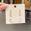 Retro fashionable small earrings with tassels, design silver needle, wholesale