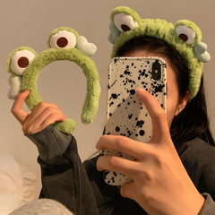 Cute Autumn/Winter Little Frog Hairband for Women – Face Washing & Mask Application, Cartoon-Style Plush Headband, Internet-Famous Design to Match