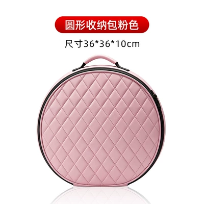 trunk storage bag waterproof car | Car storage bag/box - diamond-leather-style-pink-round-bag