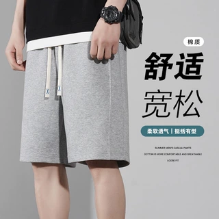 跨境批发夏季男士休闲裤百搭简约男士五分裤外穿棉质长裤现货