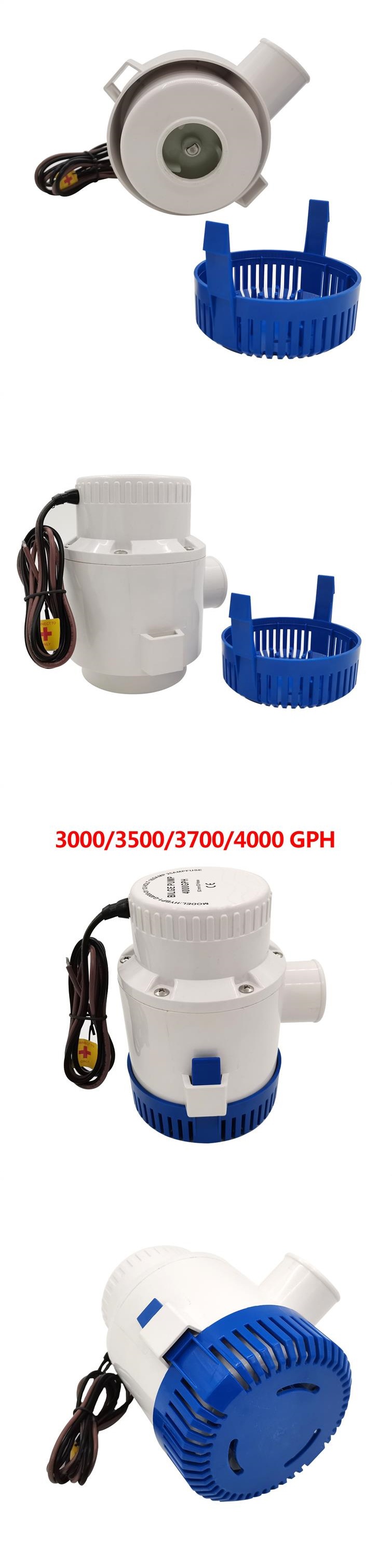Sump Pump 12V/24V Large Flow Pump 3000/3500/3700/4000Gph Rv Water Pump Pumping Water