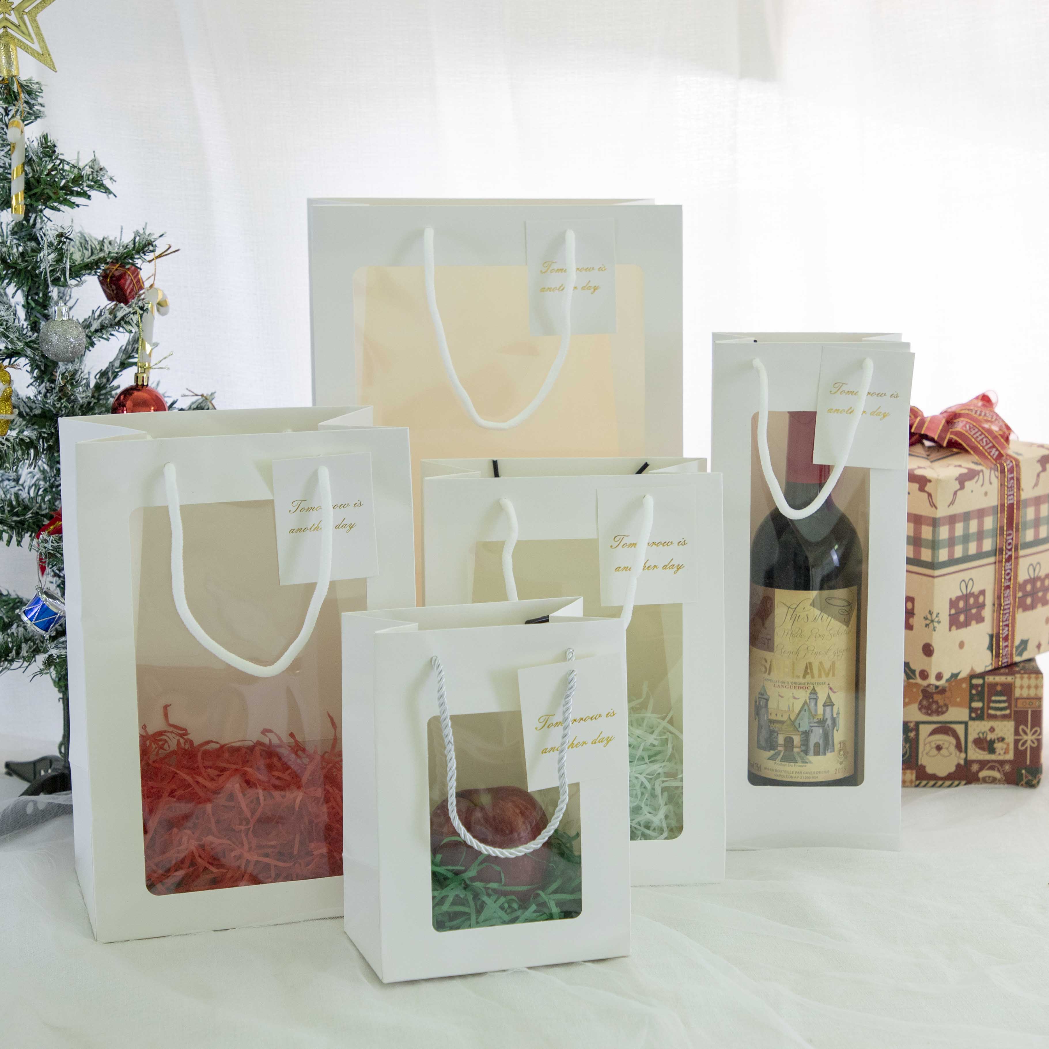 特大橱窗生日毕业季情人节礼品袋花束透明鲜花礼物袋礼盒手提袋子