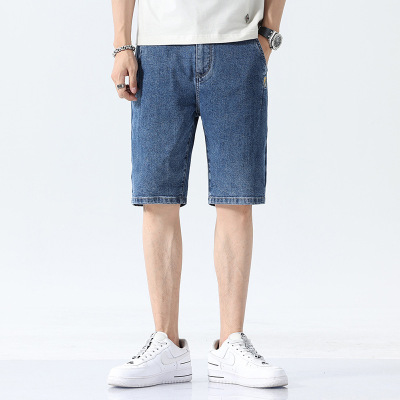 summer Easy Straight Simplicity leisure time Versatile Chaopai ins Pants man blue cowboy shorts Five point pants