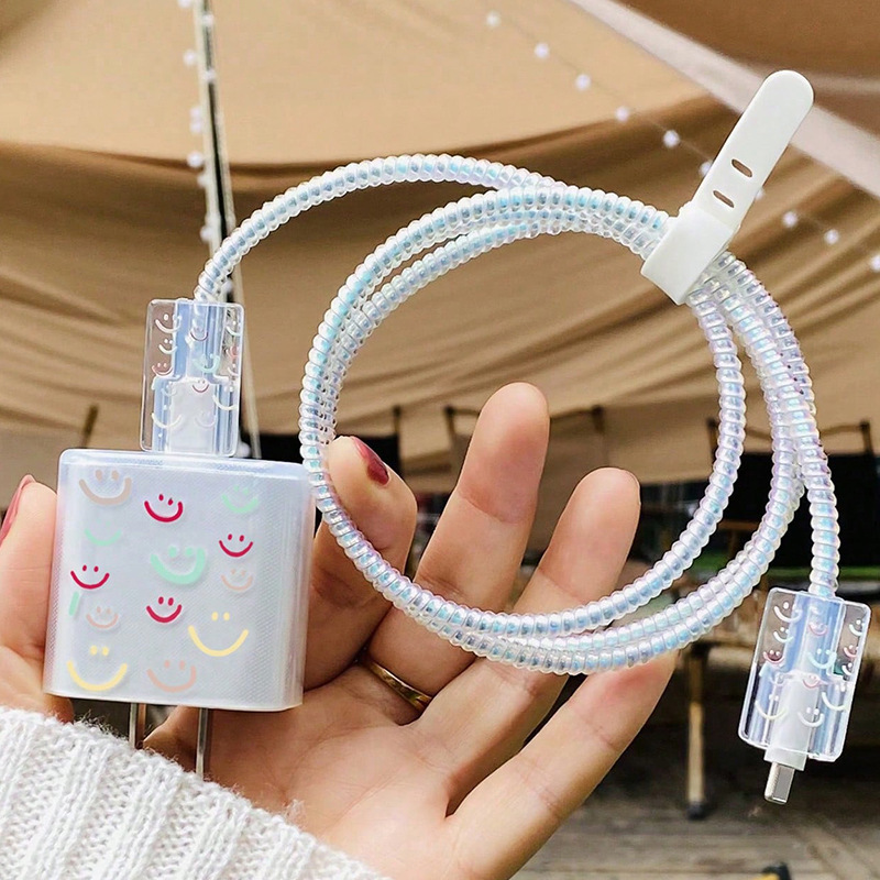 Aplicable para Apple 18 - 20w cargador cubierta de protección de carga rápida cable de datos pinza de cable