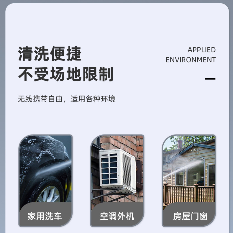 Cross-Border High-Pressure Car Wash Water Gun, Rechargeable Portable Lithium Battery Water Gun, High-Power Electric Display Water Gun, Cleaning Machine, Flower Watering Tool