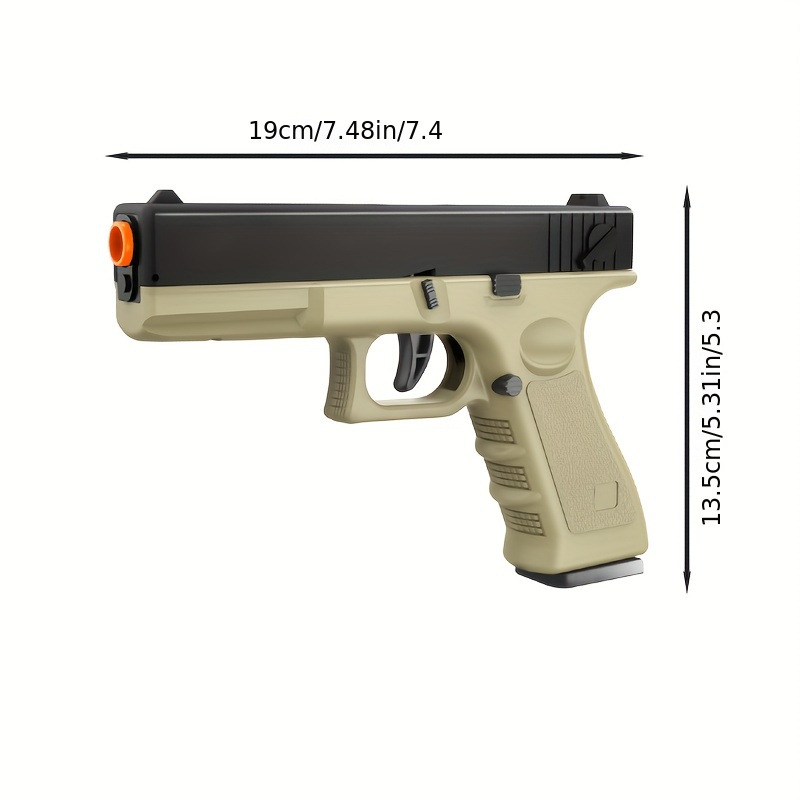 Transfronterizos Amazon Glock pistola de casco de pistola maquinaria de disparo continuo vacío colgar pistola de juguete para niños temu