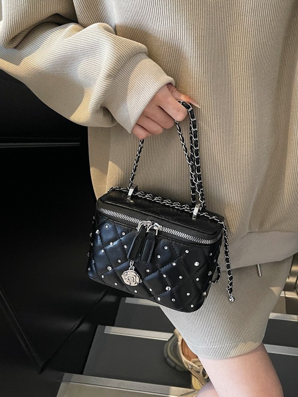 Xiaoxiangfeng Lingge Fashion Handbag Bolso cuadrado pequeño Mujer 2025 Transfronterizo nuevo bolso bandolera de cadena de alta calidad