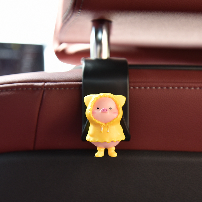 Gancho para automóvil, respaldo del asiento del automóvil, suministros para automóvil, dibujos animados, lindo conejo, asiento trasero, gancho pequeño, plástico