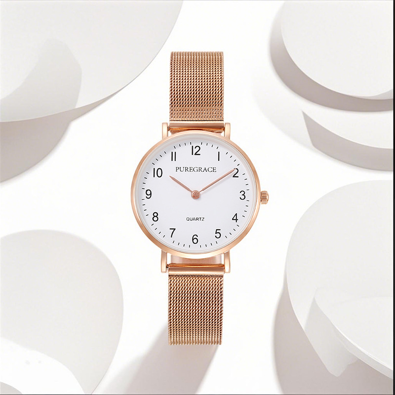 2025学生腕時計鋼ベルトデジタル夜光ファッション静音指針式二針かわいい石英時計5018