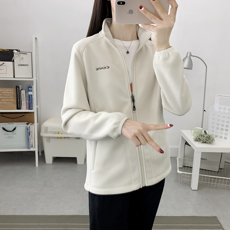 Vestido de terciopelo al aire libre otoño y invierno hombres y mujeres grueso agitado terciopelo vestir calentamiento cardigan chaqueta de terciopelo de doble cara