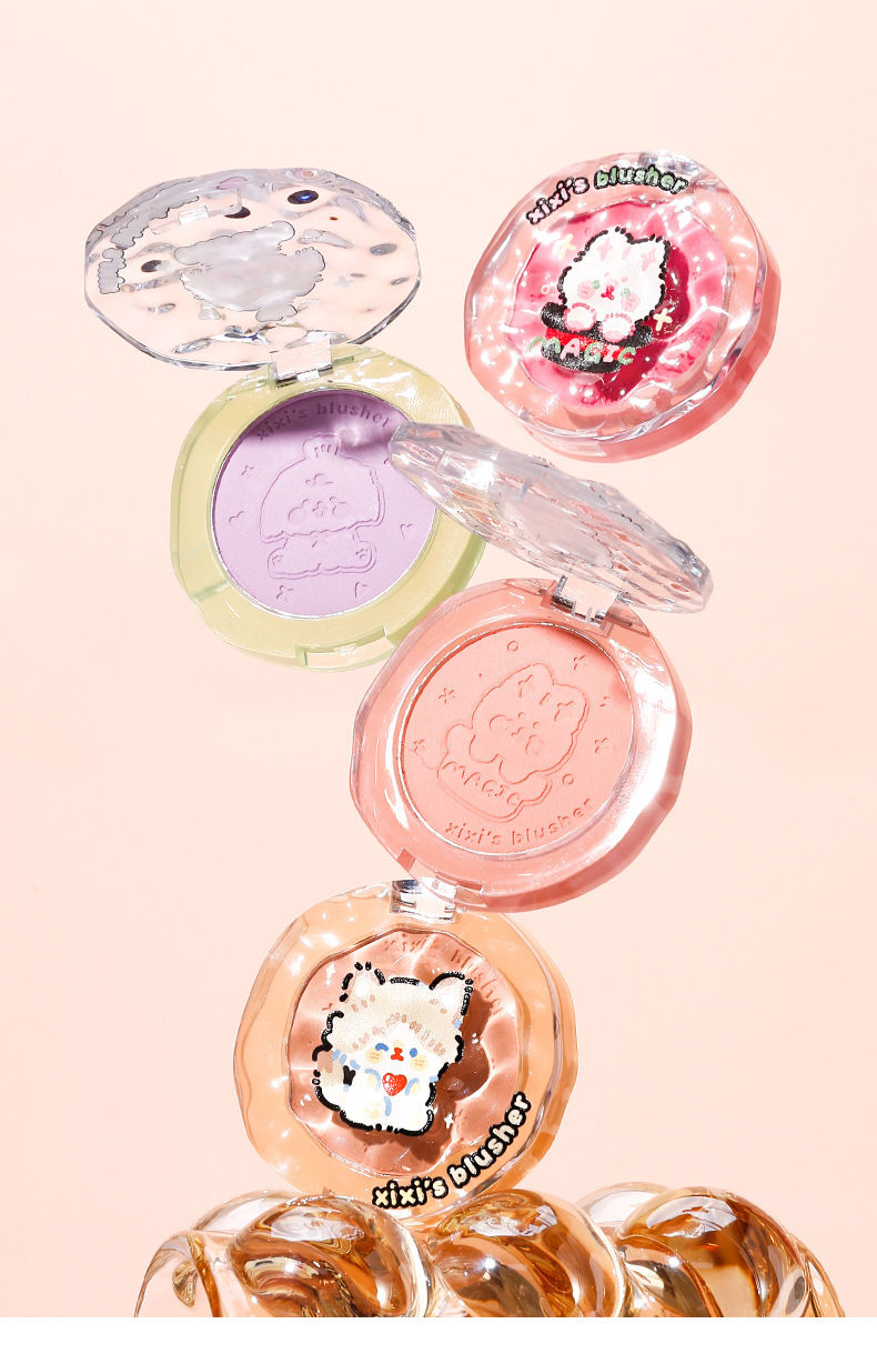 xixi single-color blush, pure and elegant atmosphere, blush purple, puffed color, matte peach, natural brightening, contouring, student rouge undefined