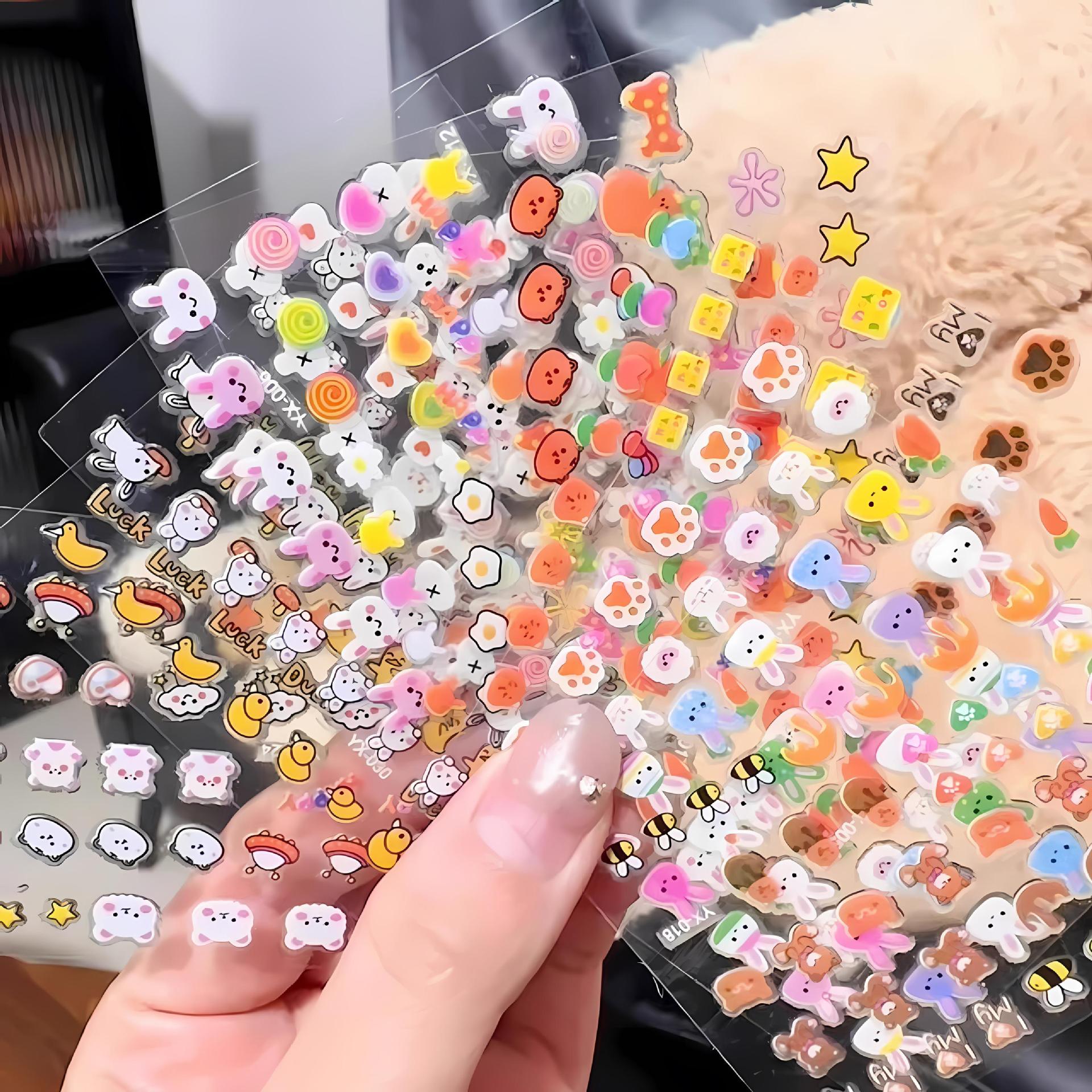 Clearance Children's Cartoon Bunny Nail Stickers Princess Baby Waterproof Nail Art Decals Toy Small Flower Nail Stickers Toy