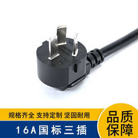 可定制16A国标三插电源线10A国标电源线国标三插裸线单头家电插头