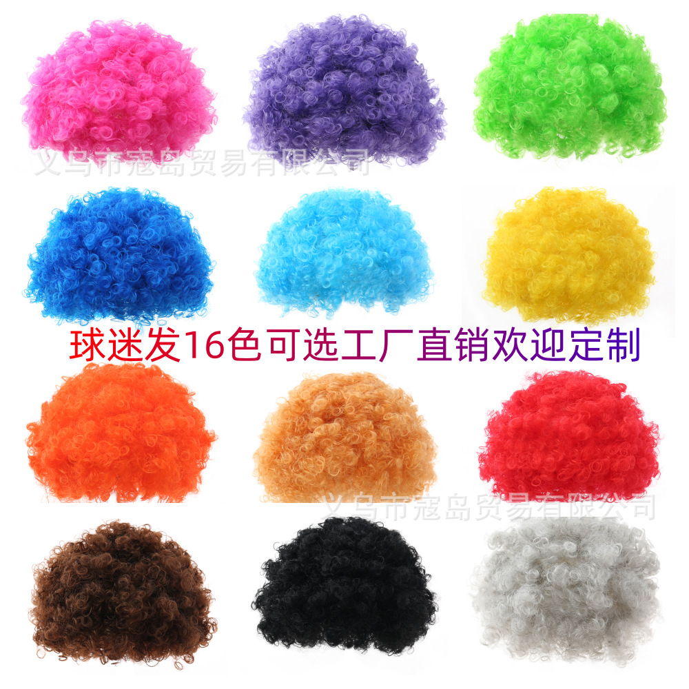 Peluca retro multicolor para Halloween discoteca cosplay y fiestas