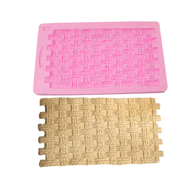 Molde de silicona fondant suéter de punto textura pastel molde cake edge decoración fondant molde herramienta para hornear