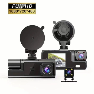 Driving recorder Cam for Front, Interior, and - a22-three-lenses-front-inside-and-rear-of-the-car-memory-card-not-included