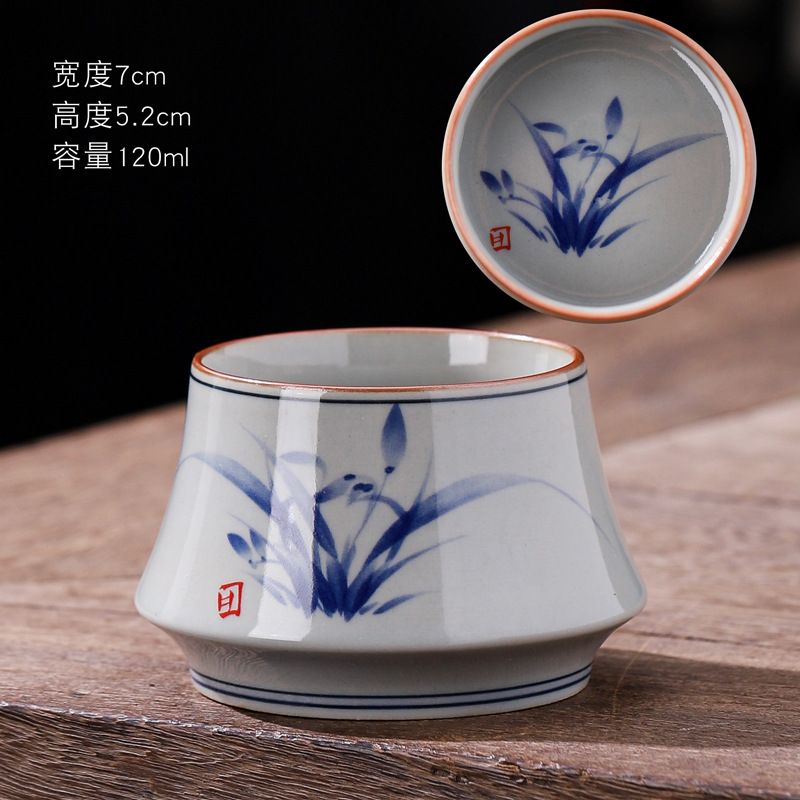 Taza de cerámica retrógrada de color azul taza de hogar taza de bebida taza personal de gran capacidad taza de té cocinada horno taza de té