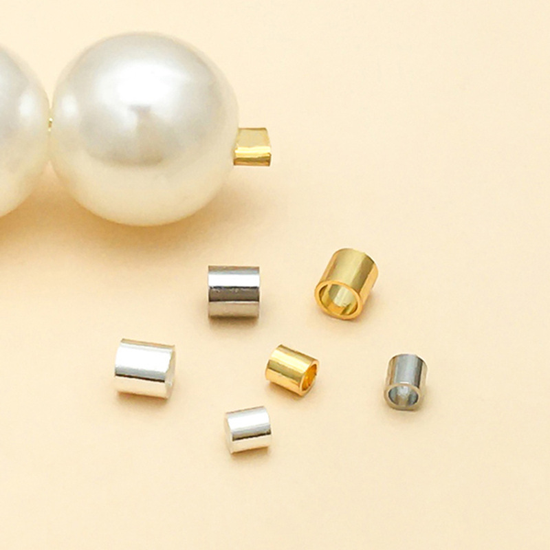 High Color Retention Positioning Tube Beads 18K Copper Plated Real Gold DIY Jewelry Positioning Small Round Tube Bracelet End Fixing Clasp High Color Retention Positioning Tube Beads 18K Copper Plated Real Gold DIY Jewelry Positioning Small Round Tube Bracelet End Fixing Clasp