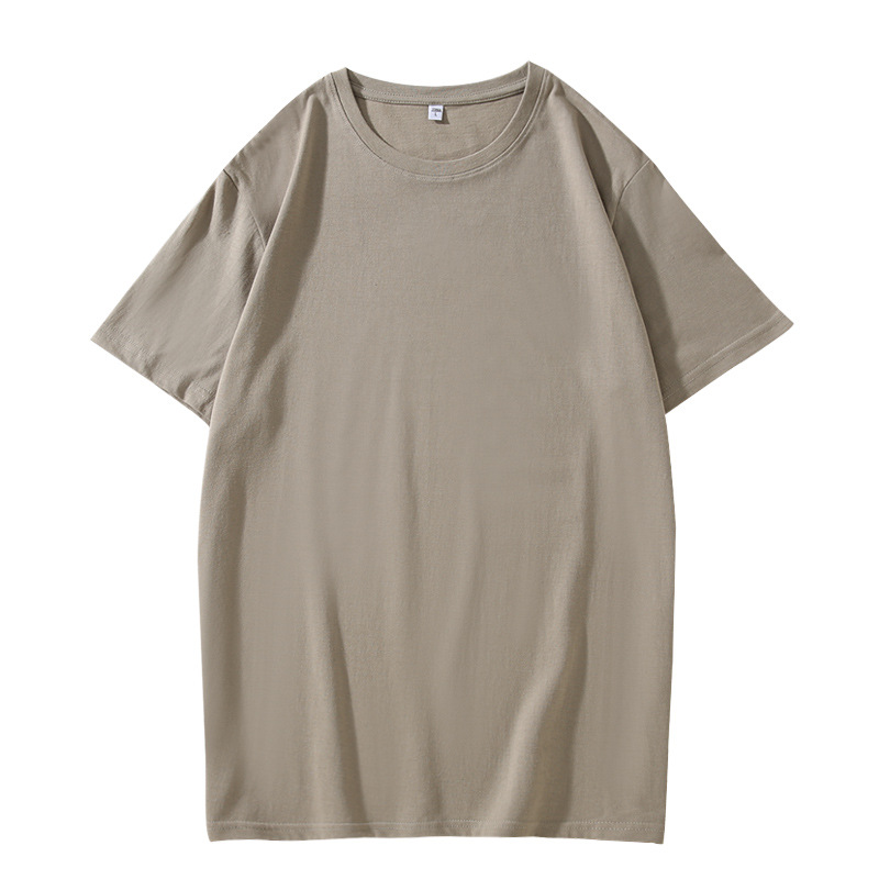 2025 Xinjiang algodón puro de fibra larga 180g cuello redondo hombres y mujeres color puro camisetas de manga corta ropa casual versátil de manga corta al por mayor