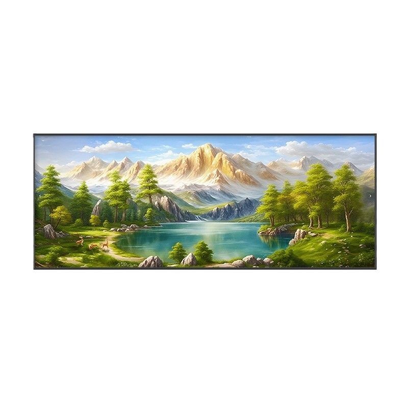富を引き寄せる東と西の壁、山水宝の盆地壁画、ソファ背景壁装飾画、金山風景のハイエンド吊り絵画|undefined