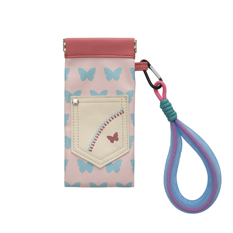 Dibujos animados lindo dopamina cuello colgante bolsa de gafas gafas de sol portátiles para mujer gafas de miopía bolsa colgante de gafas