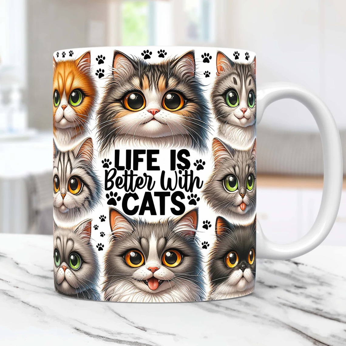 LIEF IS BETTER WITH CATS кружка внешней торговли новый кошачий кофейный стакан